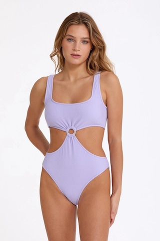 Moda Dua Argento 0567-3043 Halka Detaylı Mayokini Lila
