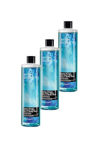 Avon Senses Ocean Surge Nane ve Deniz Kokulu Saç ve Vücut için Erkek Duş Jeli 3 x 500 ML