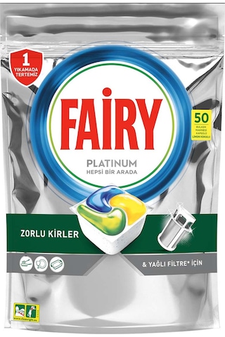 Fairy Platinum Limon Kokulu 50 Yıkama Bulaşık Makinesi Deterjanı Tableti - Kapsülü