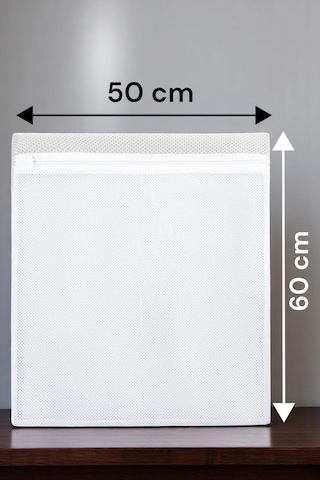Fermuarlı Çamaşır Yıkama Filesi 50 X 60 Cm Ayakkabı Filesi Beyaz Çamaşır Ayakkabı Düzenleyici Beyaz
