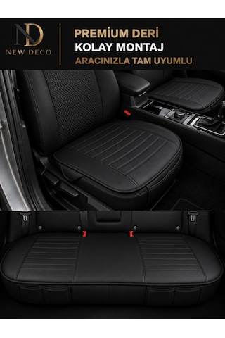 Skoda Fabia Araçlara Uyumlu Premium Deri 3 Parça Oto Koltuk Minderi Araca Uyumlu 4 Mevsim Kolay Montaj