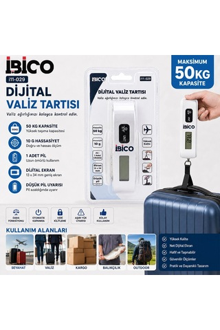 Valiz Model Dijital Valiz Terazi Tartı Kantar Pilli Max 50kg Hasassiyet 10gr İ11-029 5580