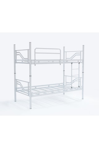 Ranzaci Solid Ranza 90x190 Genç Çocuk Yatak Odası Metal Ranza Beyaz