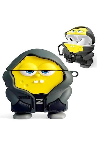 Airpods Pro 3. 2025 Nesil İle Uyumlu Figürlü Kılıf+kanca Füme