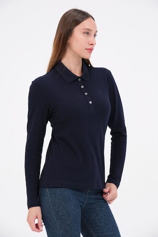 Msw Kadın Uzun Kollu Regular Fit Polo Yaka T-shirt Lacivert