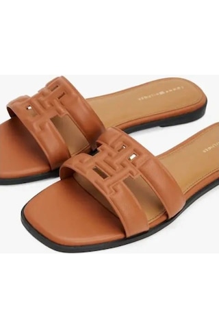 Tommy Hilfiger Th Logo Strap Mule Kahverengi