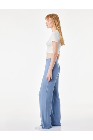 Koton Modal Kumaş Dokulu Bol Paça Pijama Altı Mavi 7wlk40062mk