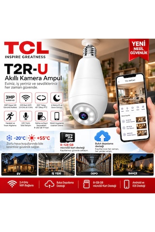 Tcl T2r-u 3mp Akıllı Kamera Ampul Ptz Wifi