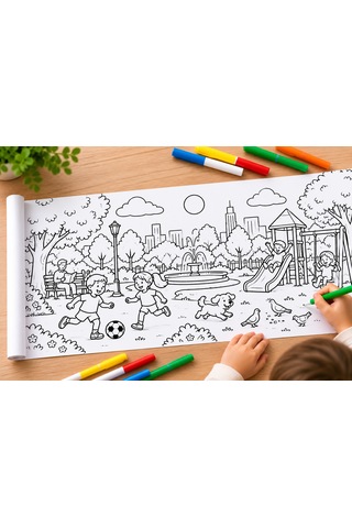 Haydi Dekor Kendi Şehrimi Boyuyorum Boyama Rulosu 30x400 Cm 4 Metre Dev Şehir Temalı Eğitici Ve Eğlenceli Çocuk Boyama Kağıdı 1 Adet