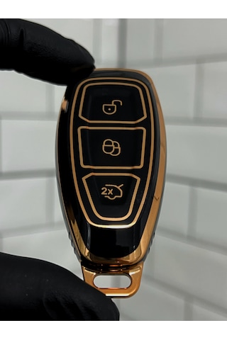 Ford Kuga Focus Mondeo Bmax Cmax Smax Uyumlu Anahtar Kılıfı Gold - Siyah