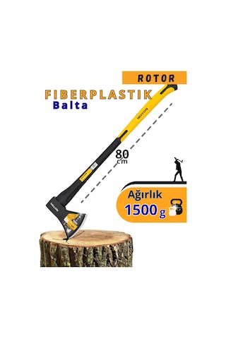 Rotor Fiber Saplı 1500gr+900gr 2 Li Balta Nacak Seti