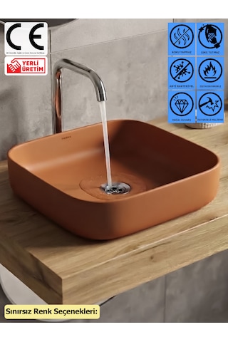 Thorax Roma Sınırsız Renk Leke Tutmaz Granit Çanak Banyo Evyesi Lavabosu Modern Tasarım Çok Renkli