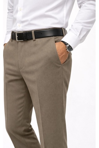 Classics Men Caserta Regular Fit Likralı Erkek Kumaş Pantolon - 7558 Sütlü Kahve