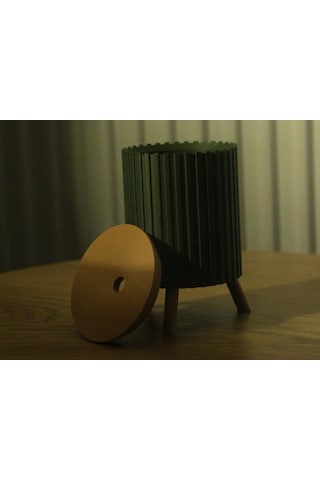 Buradabulabilirsin 3d Baskı Ayaklı Küllük Fitilli Gövde Ahşap Görünümlü Delikli Kapaklı Retro Dekoratif Sigara Küllüğü Bbz