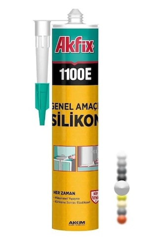 Akfix 1100E Genel Amaçlı Silikon 280Gr Beyaz