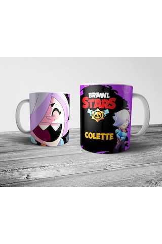 Brawl Stars Colette Kişiye Özel Isimli Kupa Bardak Ve Altın Coin Figür Seti Beyaz