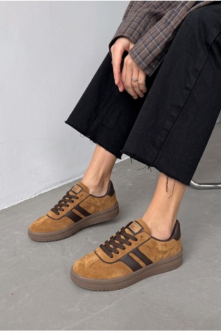 V.S.H Velvet Rota Kadın Camel-siyah Sneaker Spor Ayakkabı - Kadın Günlük Ayakkabı-2524
