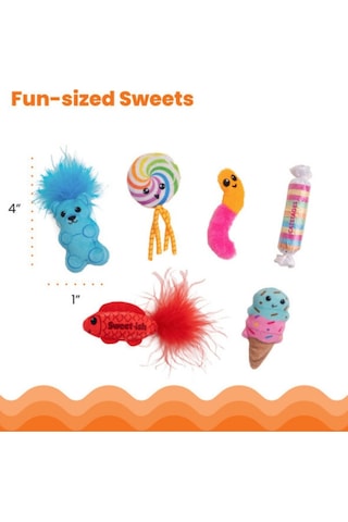 Catstages Kitty Sweet Treats Şekerleme Şeklinde Catnip'li Kedi Çiğneme Oyuncağı 6'lı Paket