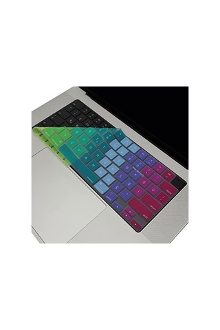 Macbook Klavye Koruyucu Türkçe Q Uyumlu M1 M2 M3 M4 M5 Air 13.6 15.3 Pro 14 16 Silikon Tasarım Us İngilizce Klavyeyi Türkçeye Çeviren İnce Yıkanabilir Koruma Pembe Yeşil