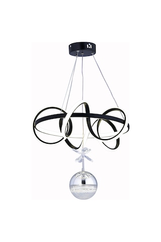 Dart Tek Top Siyah Led Avize Siyah