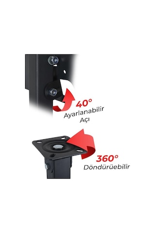 Powermaster Pm-32 Led/lcd/plazma 70-90-110 Cm Dar Ağız 45 Derece Açılı Tavan Tv Askı Aparatı