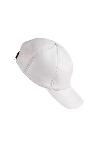 Twingold İsme Özel Kep Şapka - %100 Deri - Ab01012 - Beyaz Beyaz