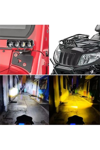 4 Ledli Beyaz-sarı Delici Led Sis Farı Off Road Kamyon Tır Forklift 12-24v Uyumlu 1 Adet