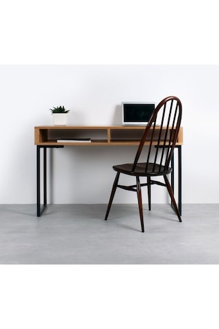 Urba Masif Doğal Ahşap Çalışma Masası Siyah