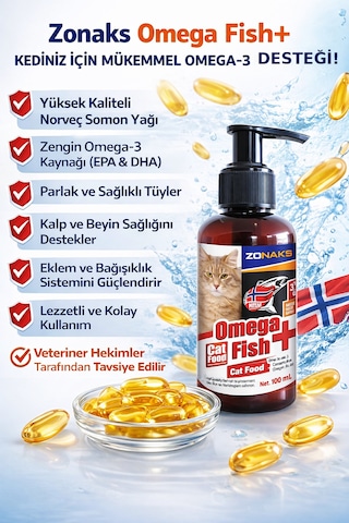 Zonaks Omega Fısh Plus Cat 100 Ml-bağışıklık Sistemi Güçlendirici Balık Yağı