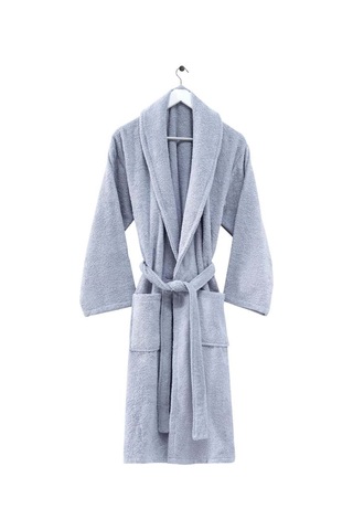 Menderes Home Cotton Collection Bukle Large Bornoz Düz Gri