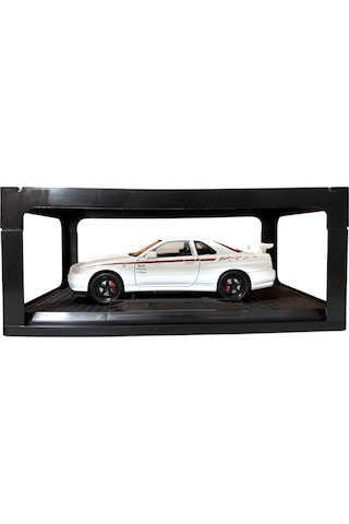 1:24 Metal Model Koleksiyon Araba Nissan Skyline Gt-r R34 Beyaz 19 Cm Döner Ön Tekerler
