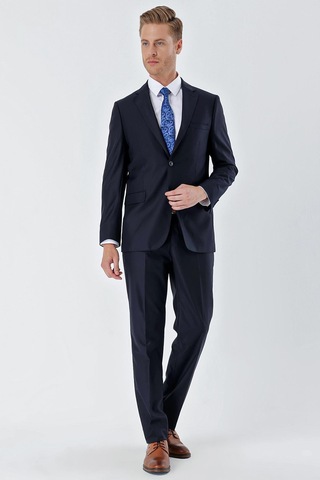 İmza Lacivert Gabardin Mono Yaka 6 Drop Comfort Fit Rahat Kesim Basic Takım Elbise 1001245010 Lacivert