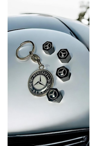 Mercedes İle Uyumlu 1 Adet Damla Anahtar 4 Adet Sibop Kapağı Plastik