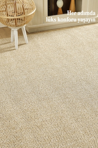 Modern Halı Sisal Bukleli Halı Bej Halı Salon Halısı Oturma Odası Halısı Koridor Halısı Yolluk Bej