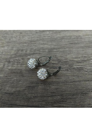 Hdmarketim Şambala Model Swarovski Taşlı Beyaz Sallantılı Küpe Çok Renkli