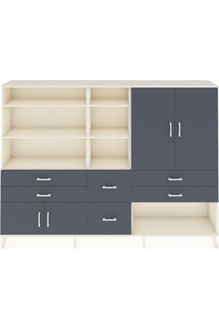Arges Dolap 10 Raflı 6 Çekmeceli 4 Kapaklı 220x30x163 Aytaşı-antr Aytaşı-antrasit