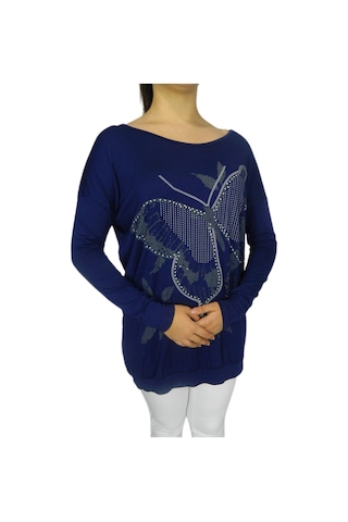 Kadın Oversayz Kelebek Baskılı Sweatshirt Brg39702 001