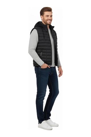 Erkek Büyük Beden Kapüşonlu Spor Yelek 5001 Bgl-st04896 Siyah