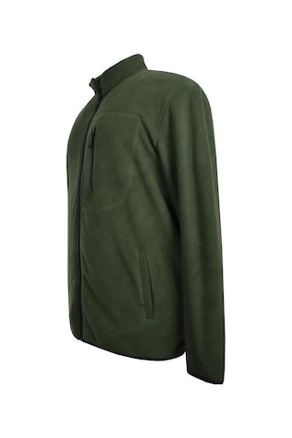 Erkek Büyük Beden Dik Yakalı Fermuarlı 122 Kg-172 Kg Arası İçin Uygun Bedenli Polar Sweat Mont Haki Yeşil