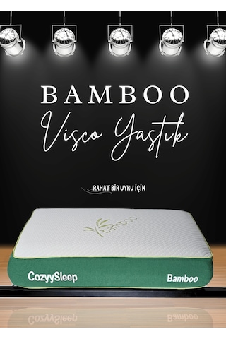Visco Bamboo Yastık Boyun Fıtığı Boyun Düzleşmesi Destekli Lüks Yastık Taşıma Çantalı