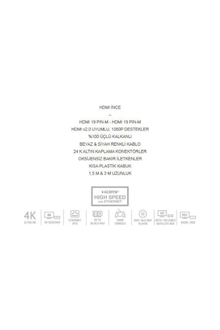 Sonorous Hdmı Slim Kablo Blk- 1,5 Mt.