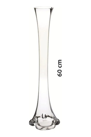 Fil Ayağı Cam Vazo Şeffaf 60 Cm Şeffaf