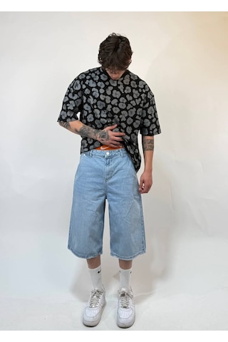 Zaee Urban Leopar Oversize Tişört Siyah