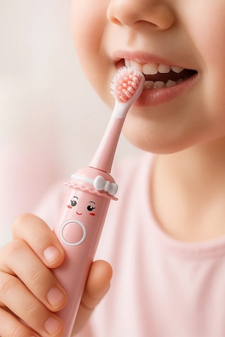 Mioji Oral B2 Kids Care Şarj Edilebilir Diş Fırçası Pembe + 3 Yedek Fırça Başlık ve Taşıma Çantası
