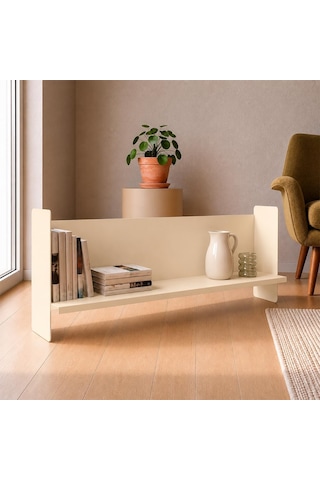 Beyaz Metal Duvar Rafı - Masa Üstü Kitaplık Ve Çok Amaçlı Ofis Düzenleyici 21x70 Cm Çok Renkli