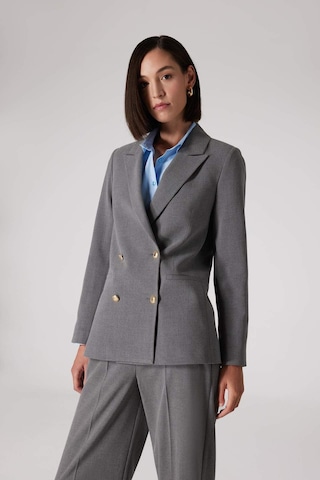 DeFacto x Sorbe Kruvaze Yaka Basic Düz Düğmeli Blazer Ceket D9922AX24AUAR222 Antrasit