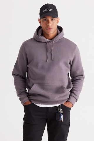 AC&Co / Altınyıldız Classics Erkek Koyu Gri Standart Fit Normal Kesim Kapüşonlu Kanguru Cepli Pamuklu Sweatshirt Koyu Gri