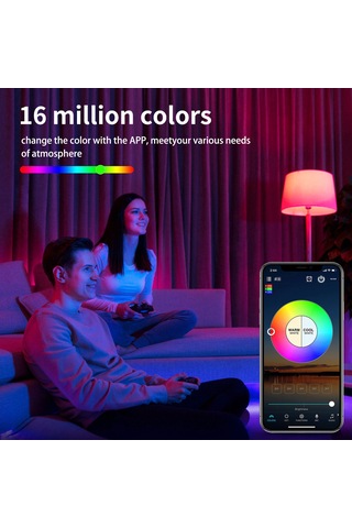 Maiyame Alexa Ve Google Ses Kontrollü 7w Akıllı Ampul, Rgb Wıfı Bağlantılı, Renk Ve Parlaklık Ayarlanabilir, Çoklu Aydınlatma Modları Beyaz