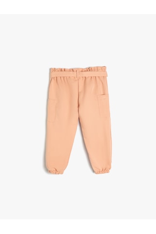 Koton Kargo Jogger Pantolon Kuşak Detaylı Cepli Pembe 4smg40024aw Gül