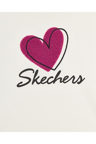 Skechers G Regular Hearty T-shirt Büyük Kız Çocuk Beyaz Sk2620130-3855